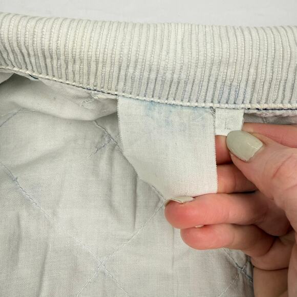 Vintage Esprit Jeans Denim Bomber Jacket Corduroy Stand Collar 80s 90s Large - Picture 13 of 13